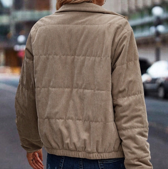 Snap Button Up Padded Coat - Picture 3 of 3